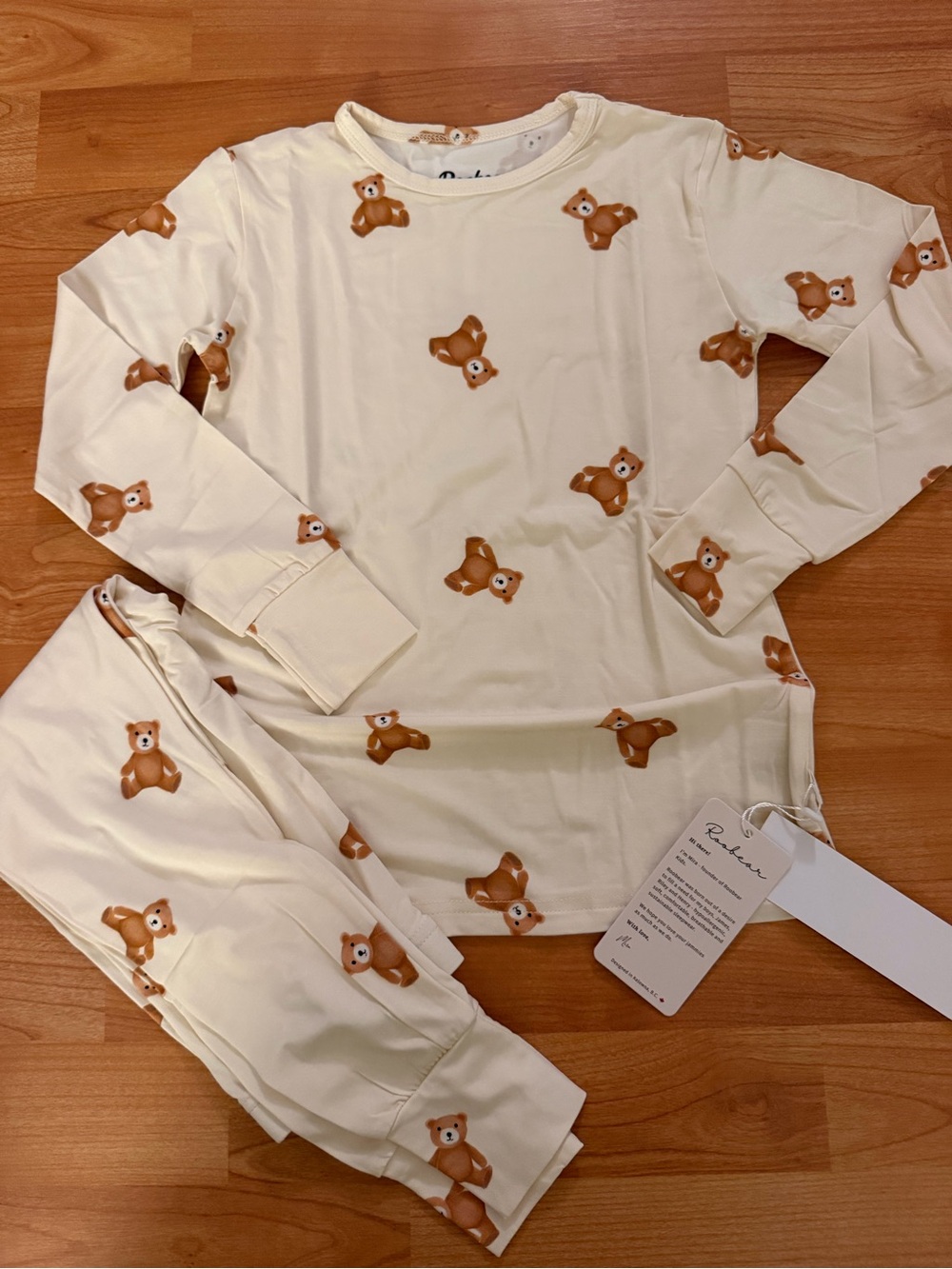 Roobear Kids | Cream Teddy Bear Print Pajama Set